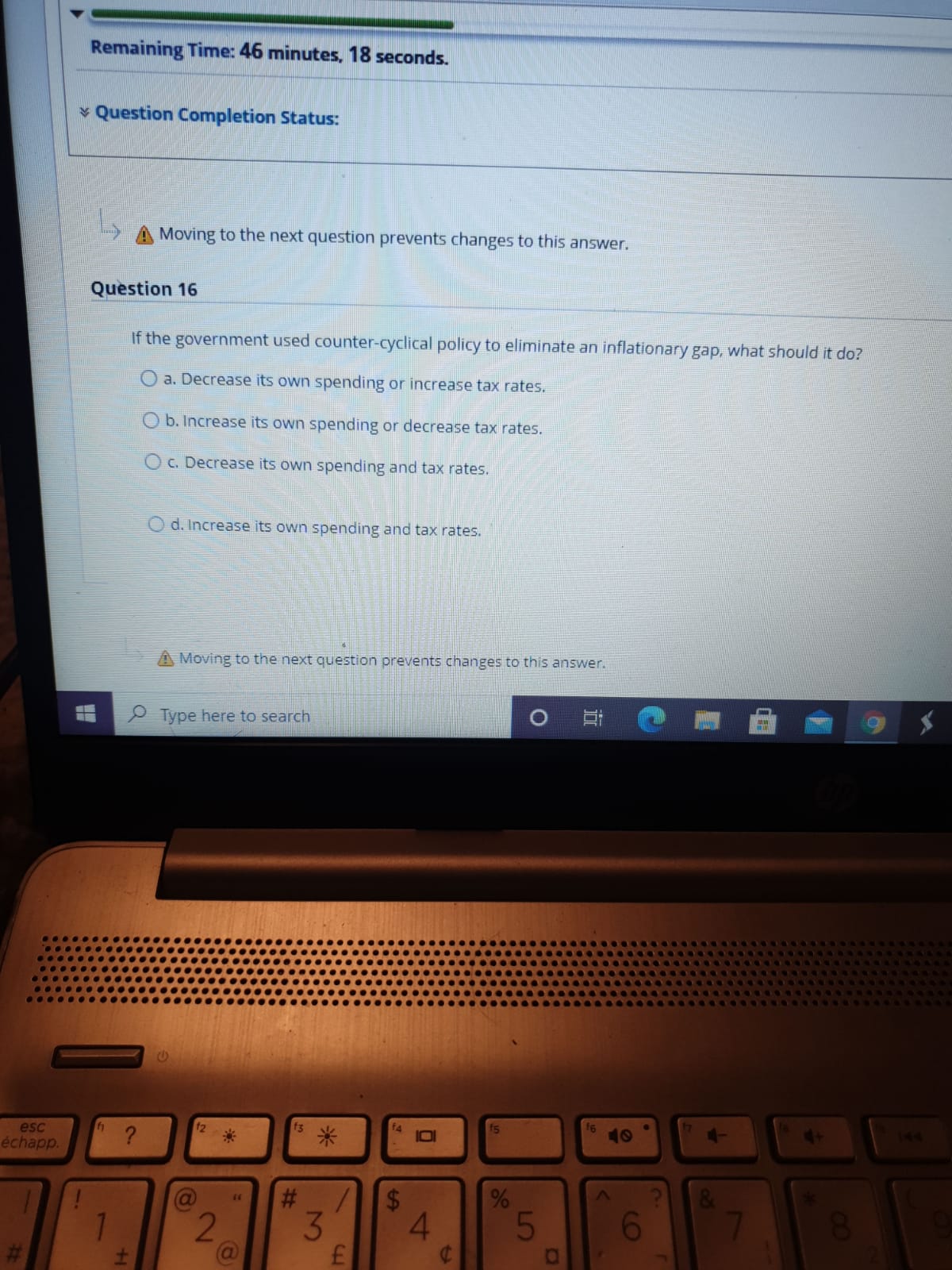 varies inversely with the rate of interest. O b. It varies directly