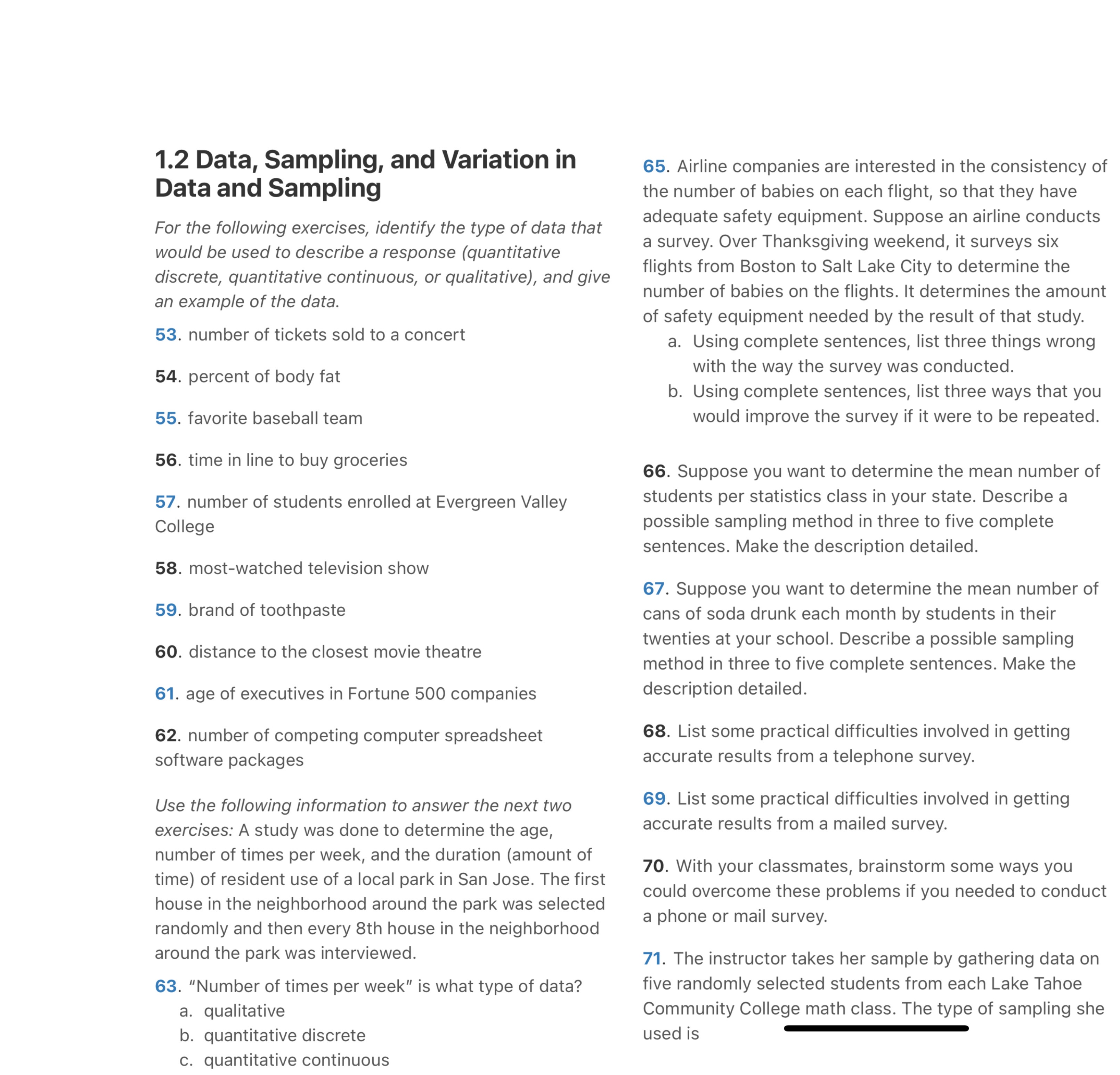 only the odds 1.2 Data, Sampling, and Variation in Data and Sampling