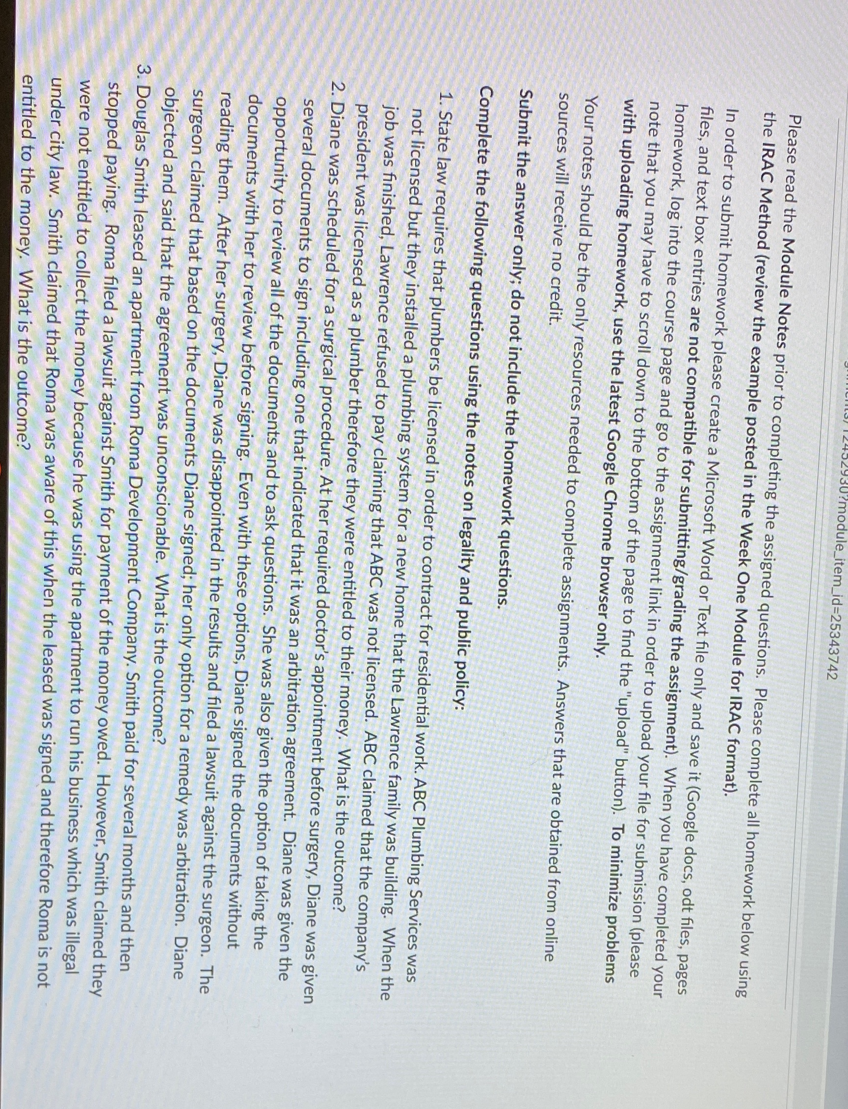  item_id=25343742 Please read the Module Notes prior to completing the assigned