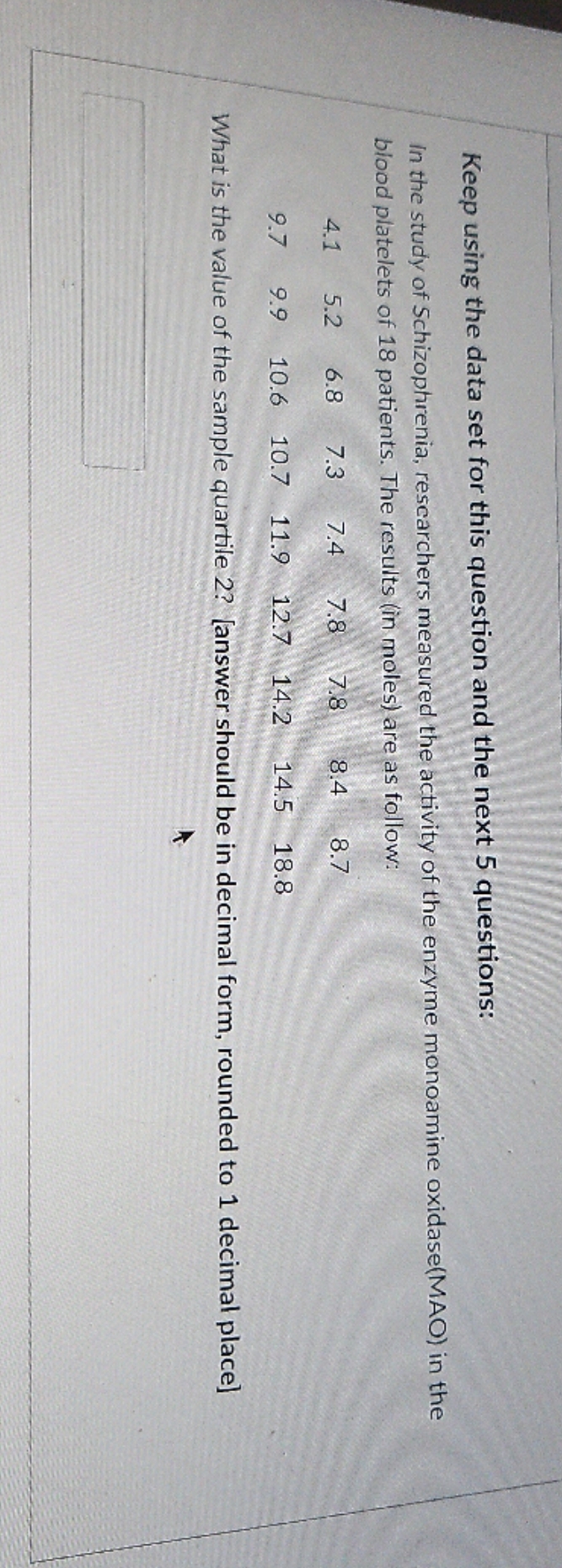 how to solve Keep using the data set for this question and