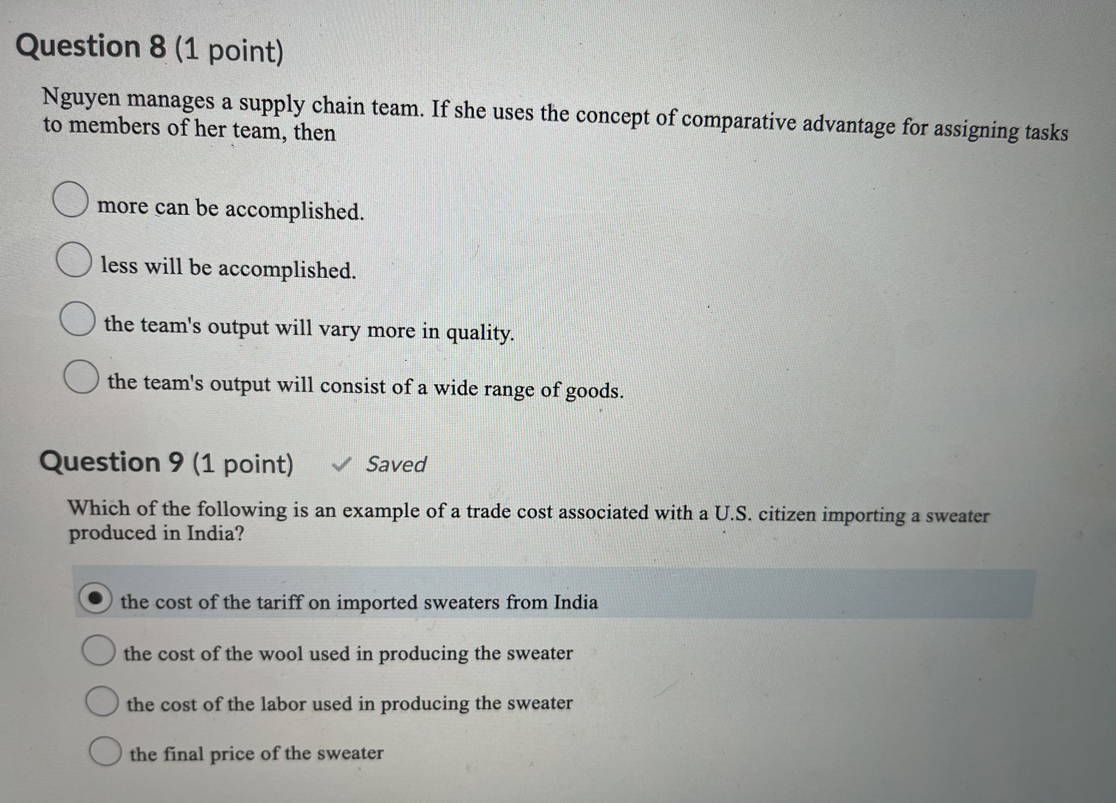 have a comparative advantage only if they also have an absolute advantage