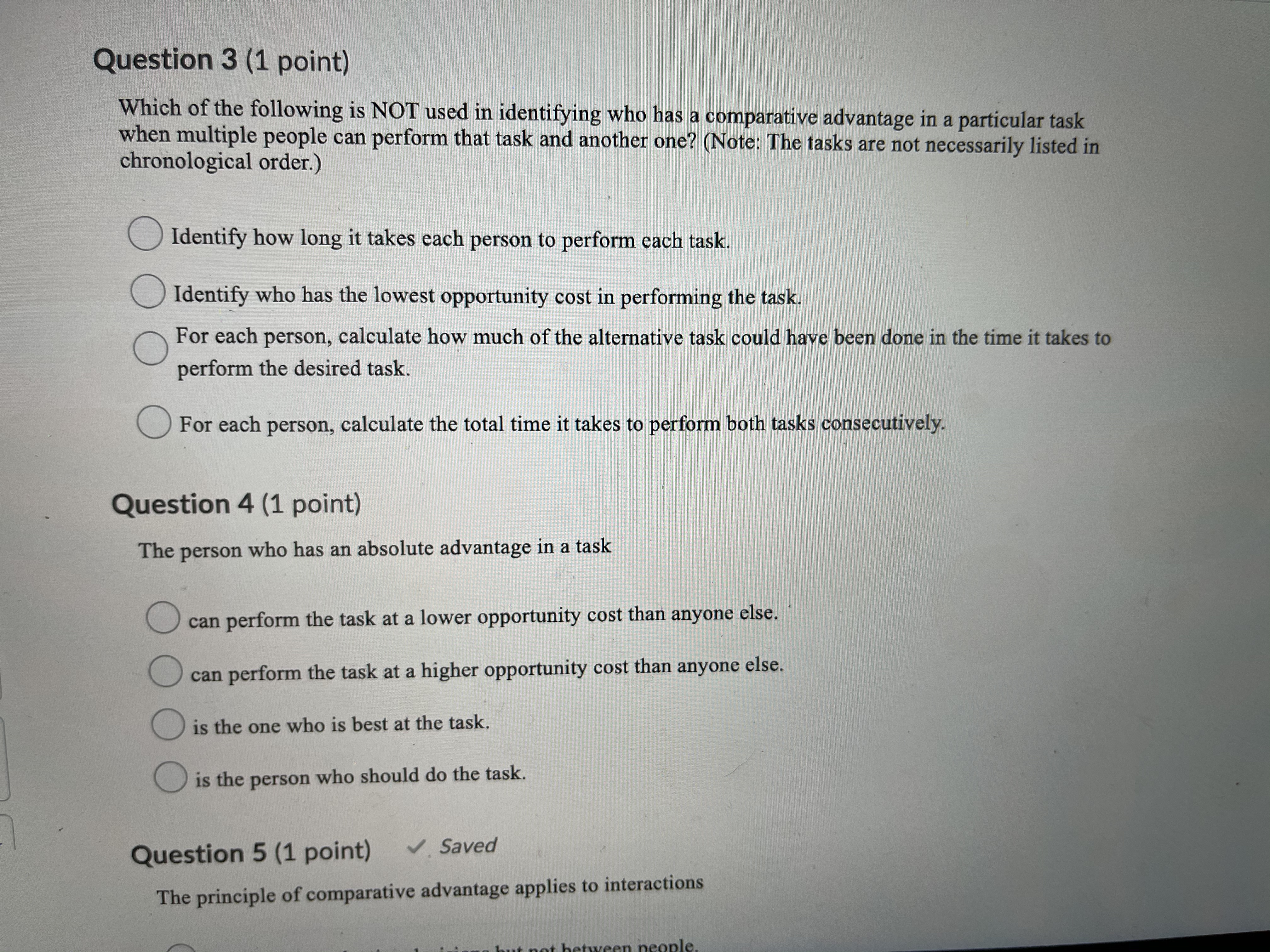 in any of the tasks. People can have a comparative advantage without