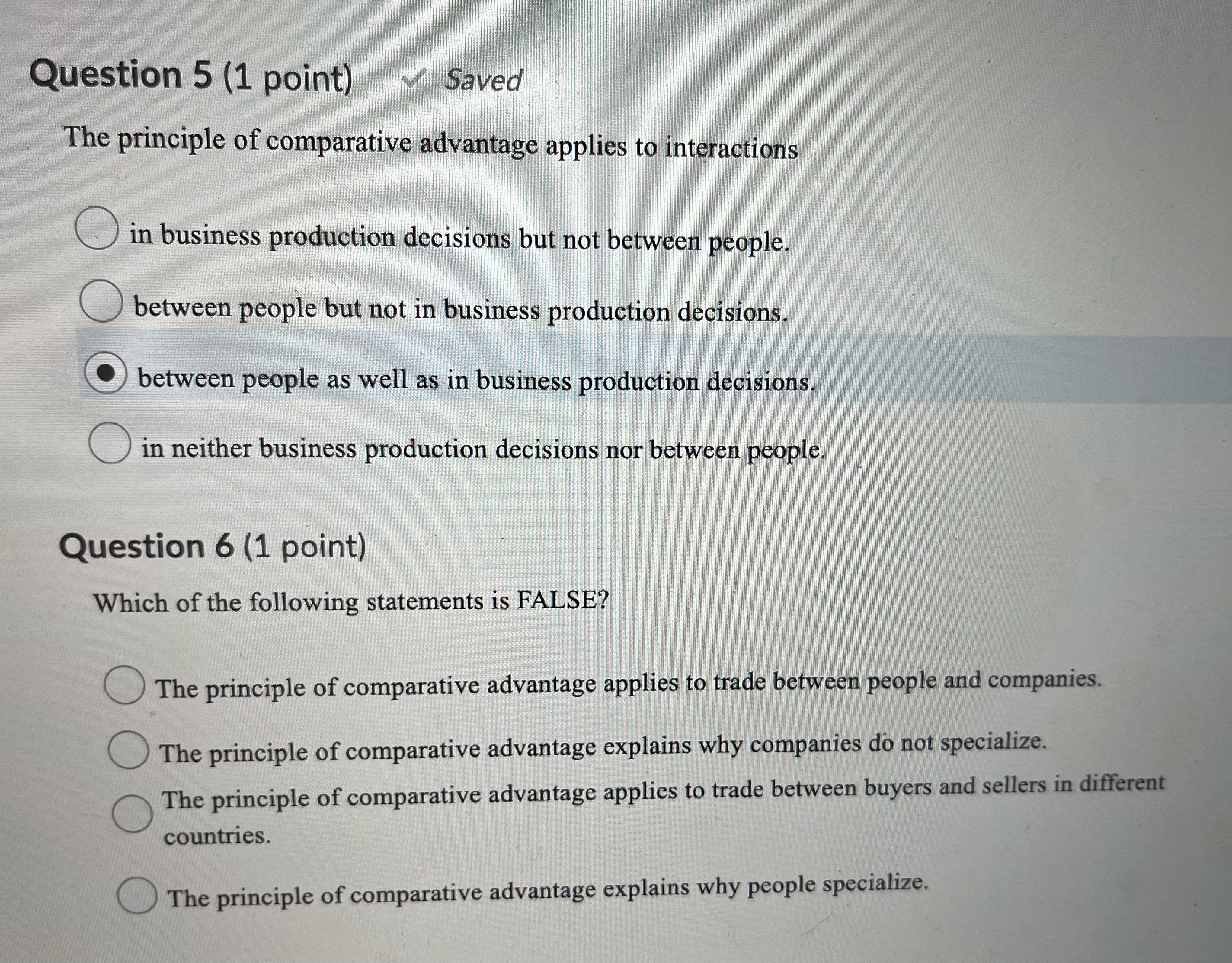 advantage only if they also have a comparative advantage in a task.