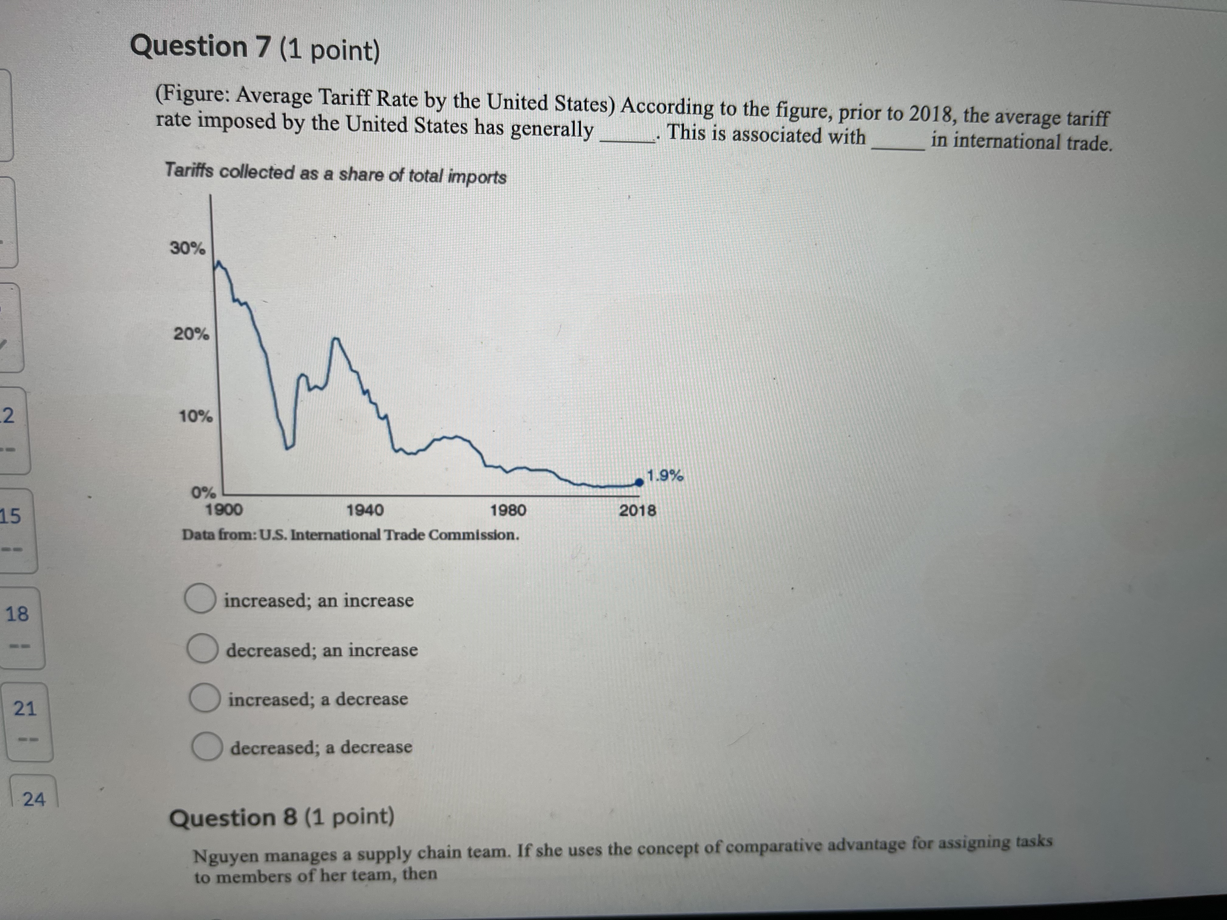 Question 16 (1 point) (Table: Eray and Ata's opportunity cost) Data for