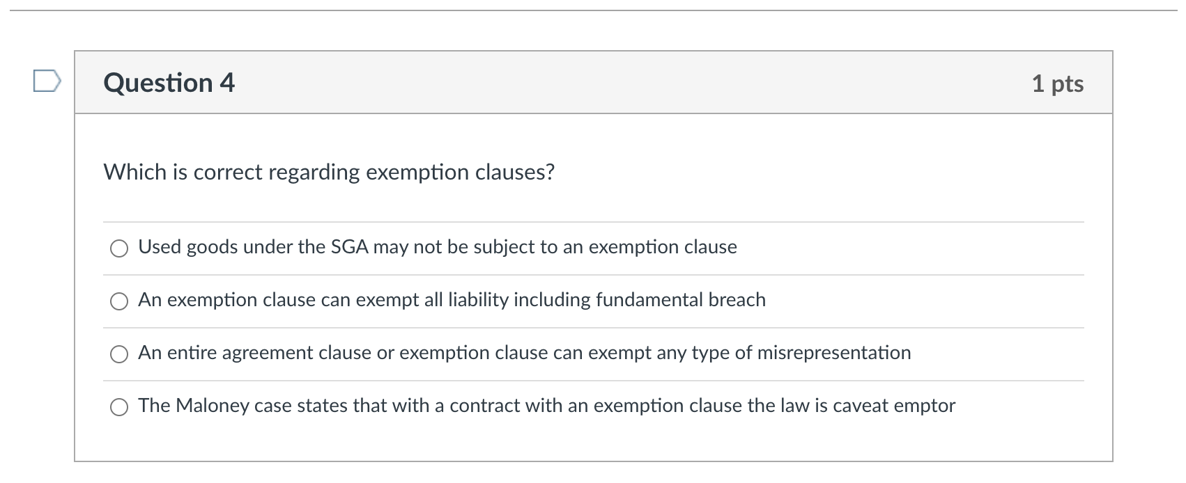not describe an exemption clause: 0 Contracts with exemption clauses are ineffective