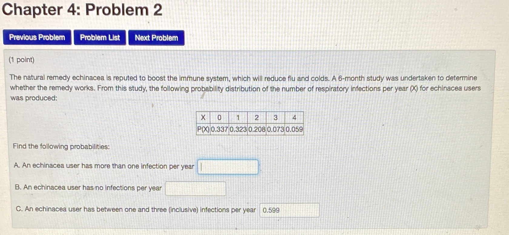  Chapter 4: Problem 2 Previous Problem Problem List Next Problem (1