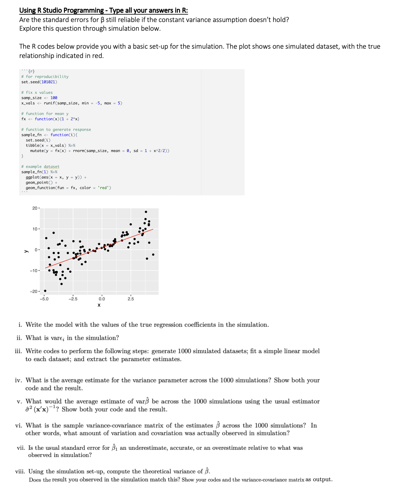  Using R Studio Programming - Type all your answers in R: