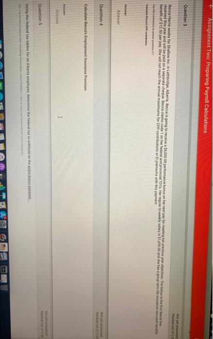  Assignment Two: Preparing Payroll Calculations Question 3 hoye Becca Harris works