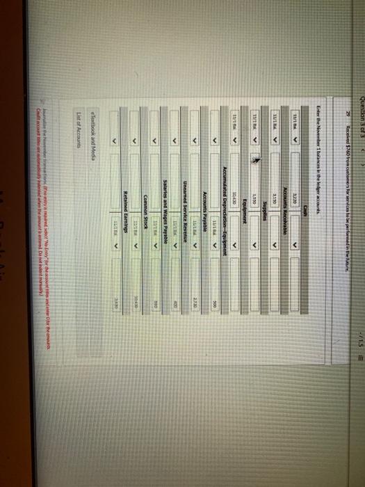employees, of which $360 is for November and $860 is for October