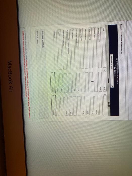 $3.770 cash for services perforined in November Purchased store equipment on account