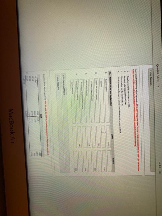 $3.610 Purchased supplies on account $1,320 20 Paid creditors $2.530 of accounts