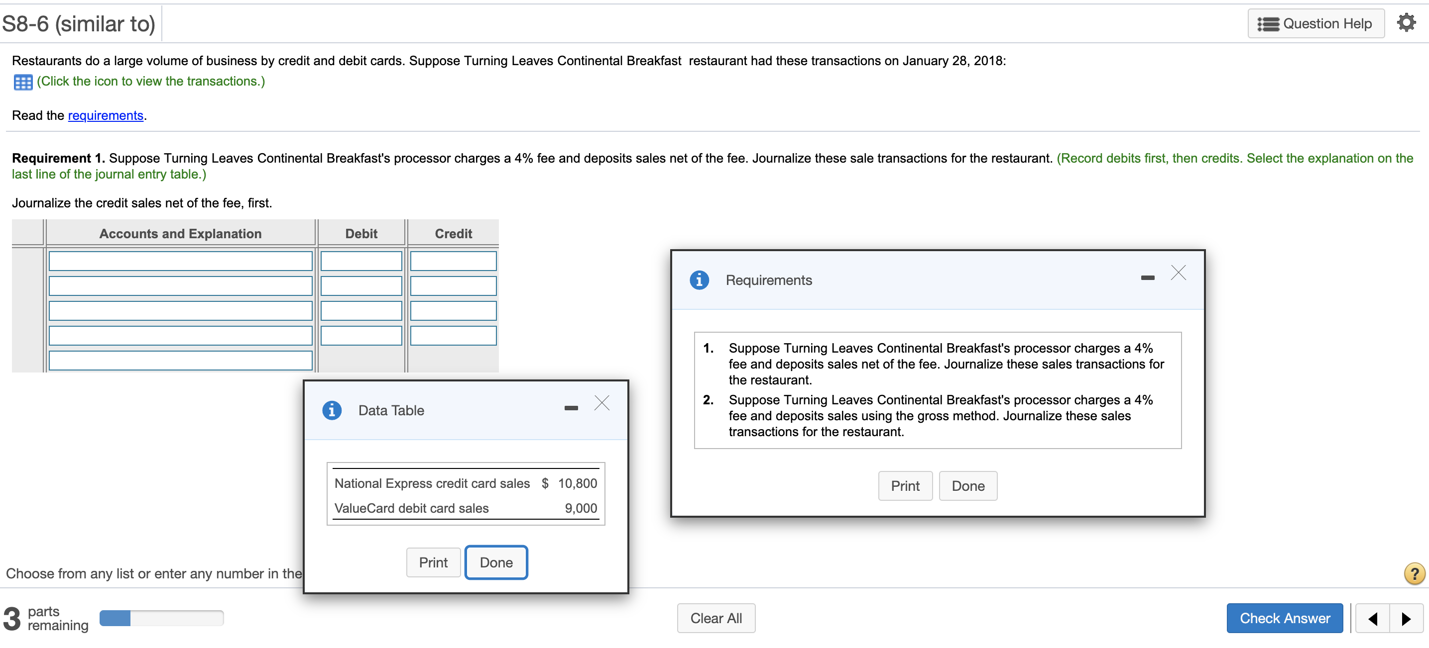 S8-6 (similar to) Question Help Restaurants do a large volume of