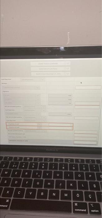 month ended Decem n. Within each section of the statement, use the