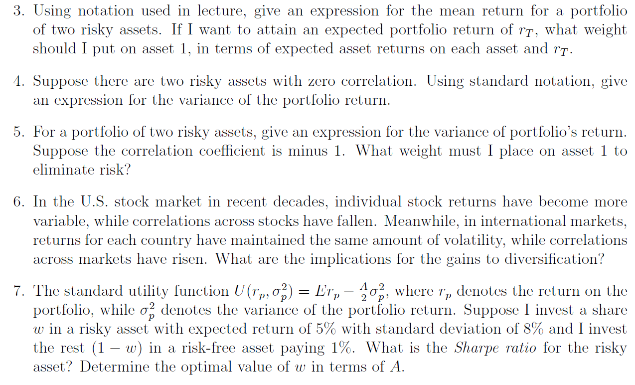  3. Using notation used in lecture, give an expression for the