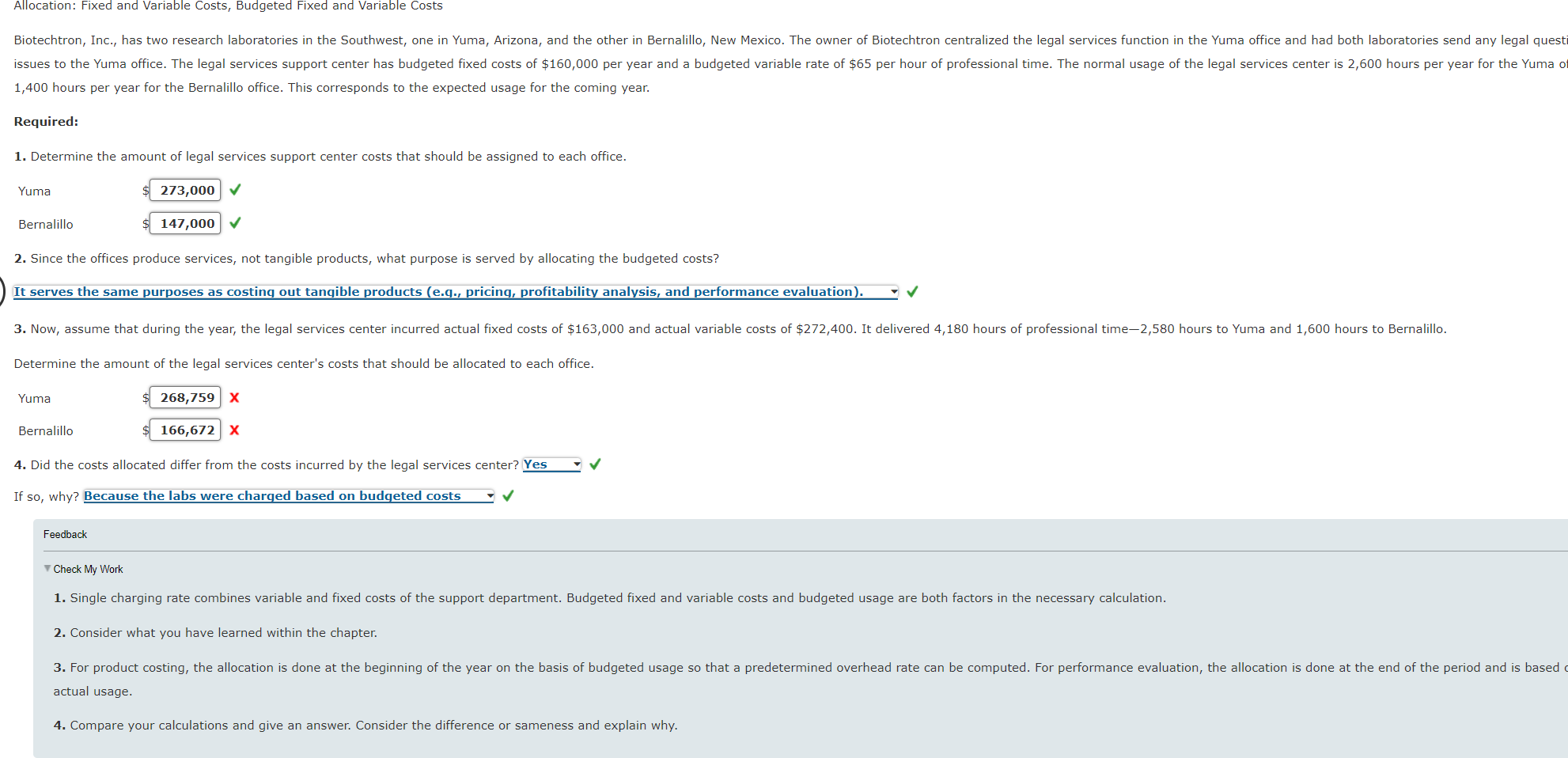  Allocation: Fixed and Variable Costs, Budgeted Fixed and Variable Costs Biotechtron,