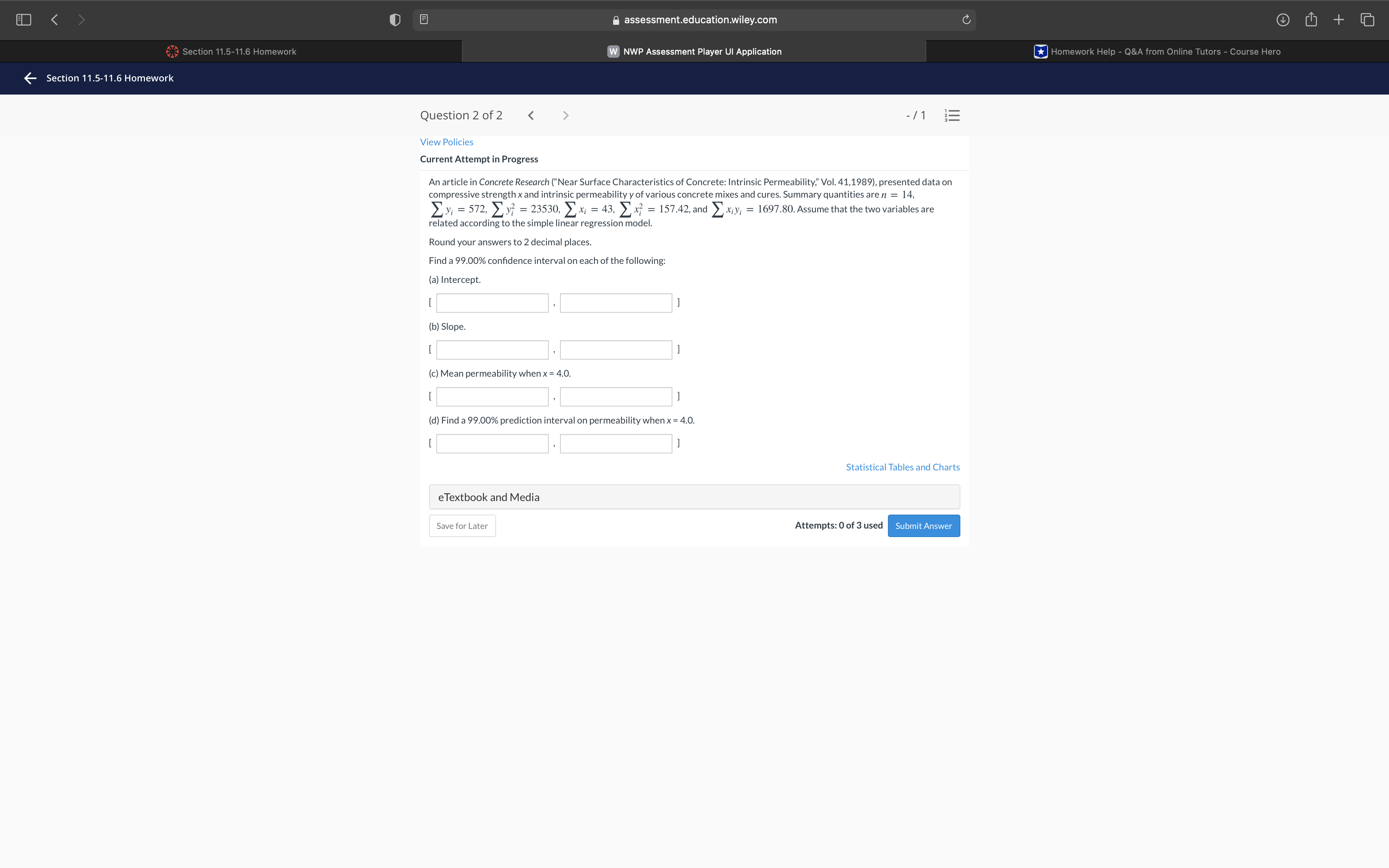 How to solve part b and c assessment.education.wiley.com + Section 11.5-11.6 Homework