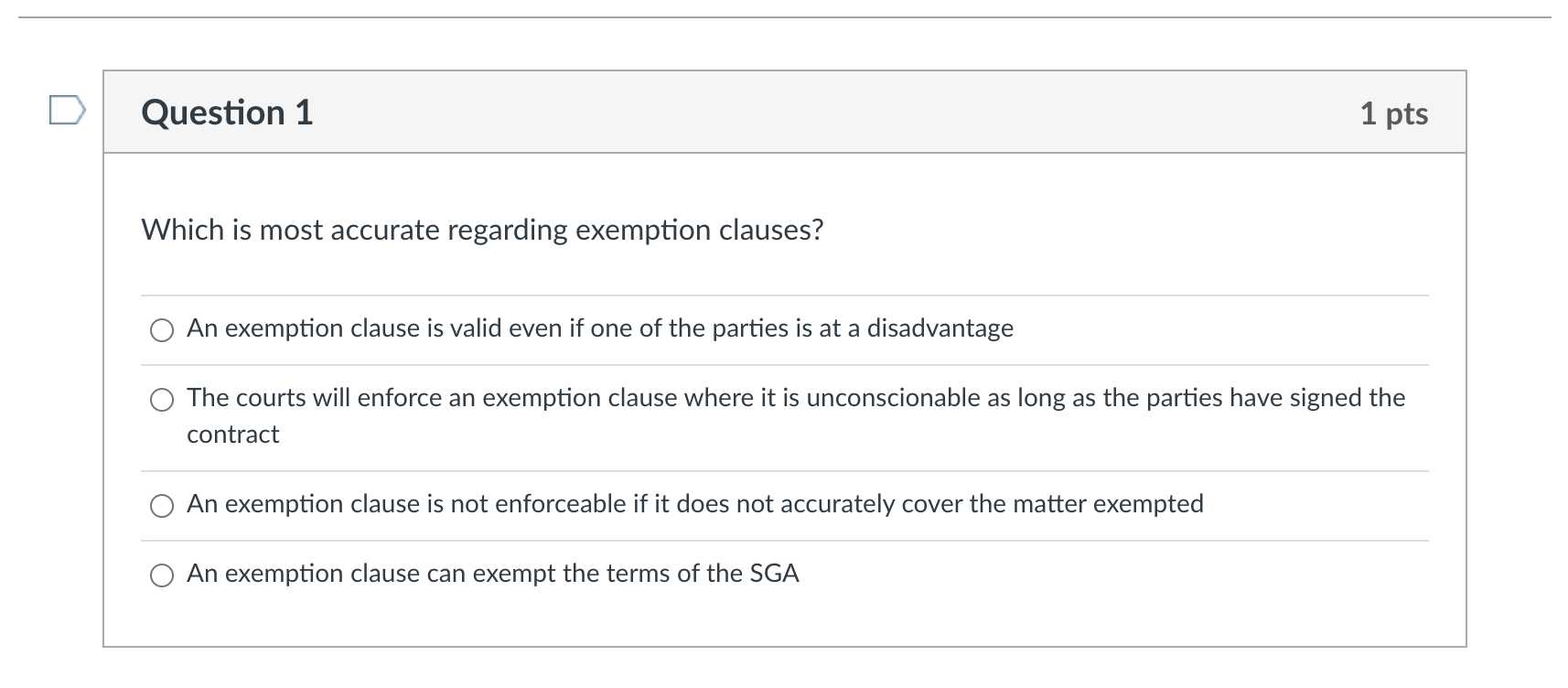 not describe an exemption clause: 0 Contracts with exemption clauses are ineffective