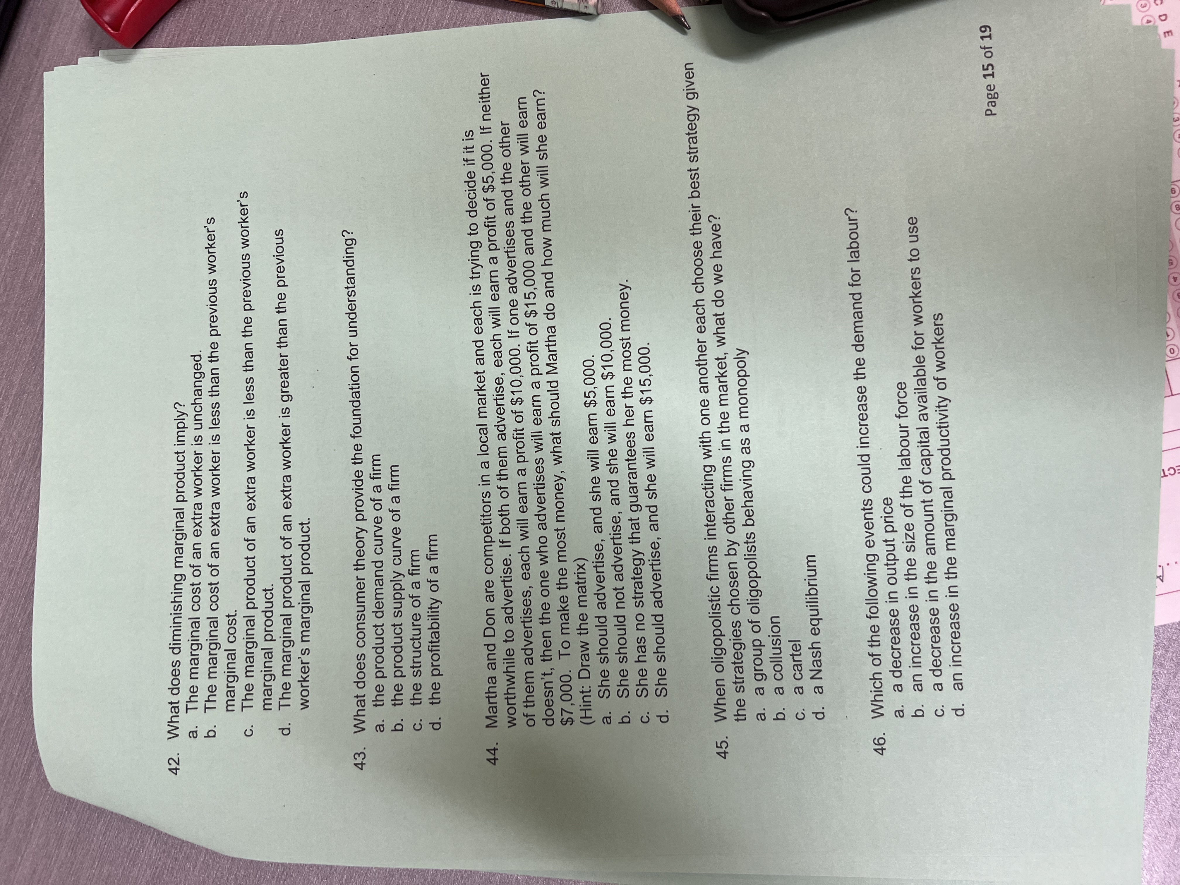 hours needed to make one unit of corn and one unit of