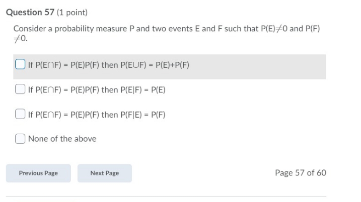 Please provide solution asap to get a upvote Question 57 (1 point)