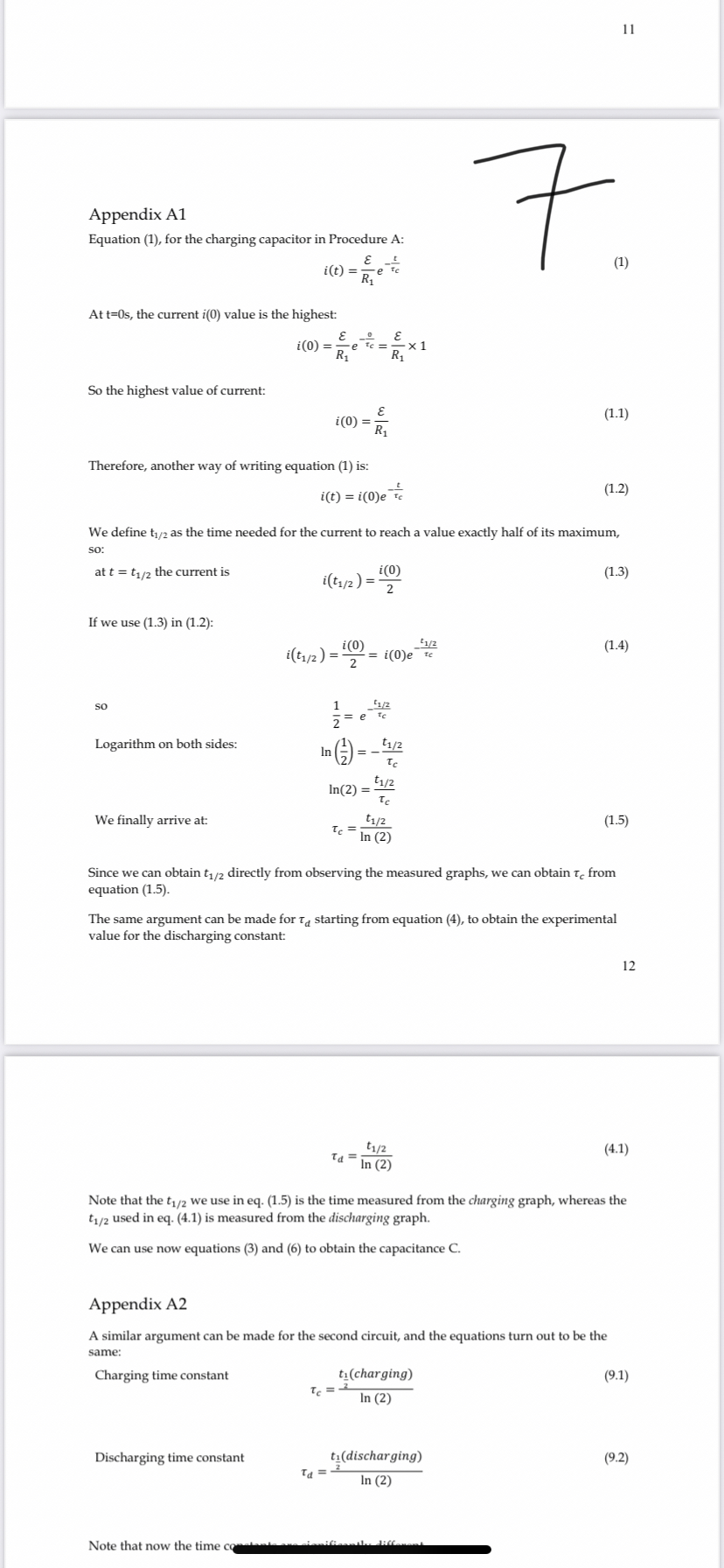  11 Appendix Al Equation (1), for the charging capacitor in Procedure
