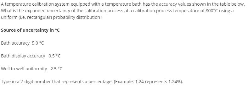 How do i solve this? A temperature calibration system equipped with a