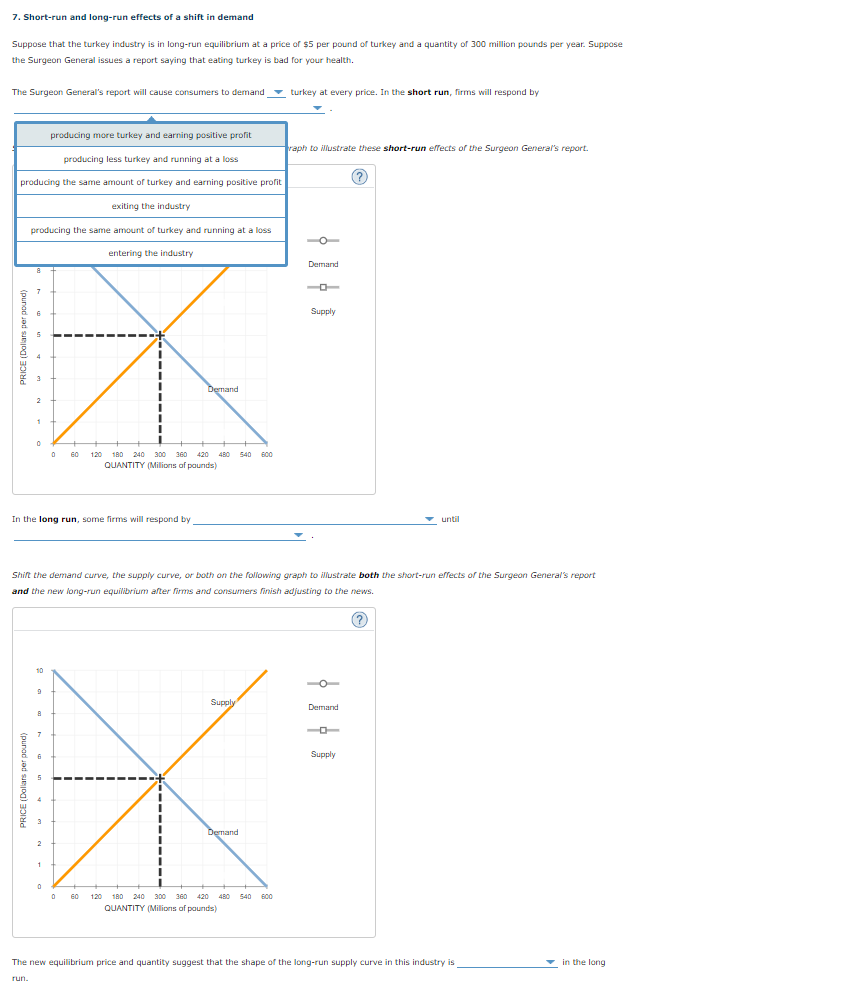 screenshot to show every thing 7. Short-run and long-run effects of a