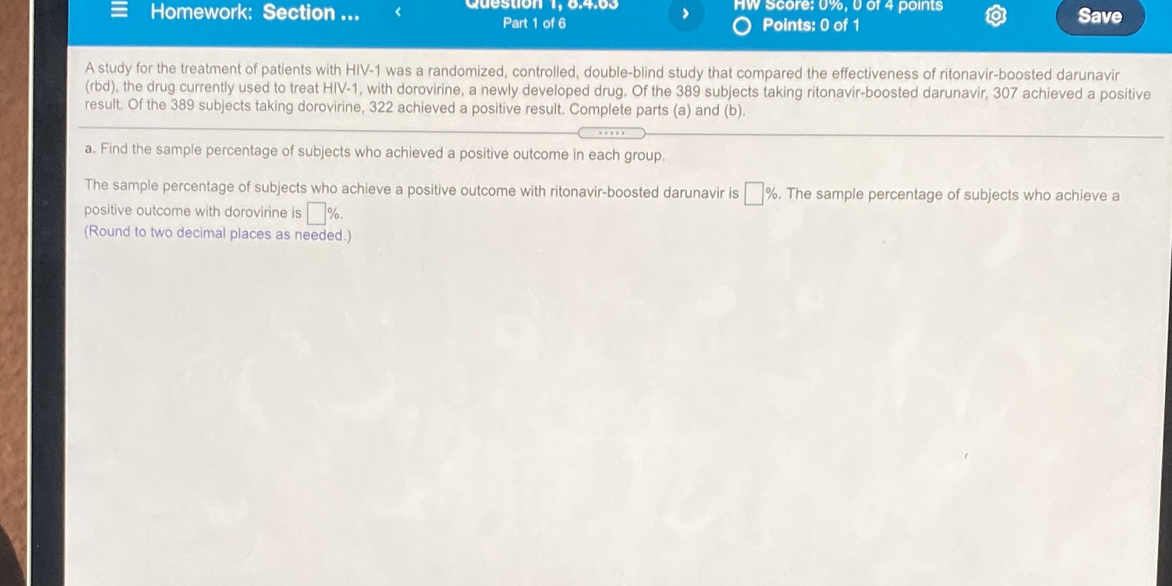 Help asap Homework: Section ... Question 1, 6.4.95 HW Score: 0%, U
