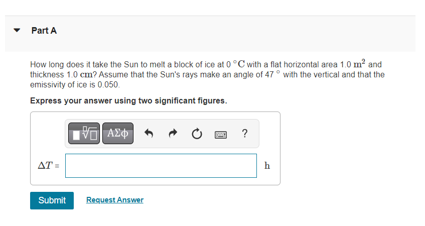 V PartA How long does it take the Sun to melt