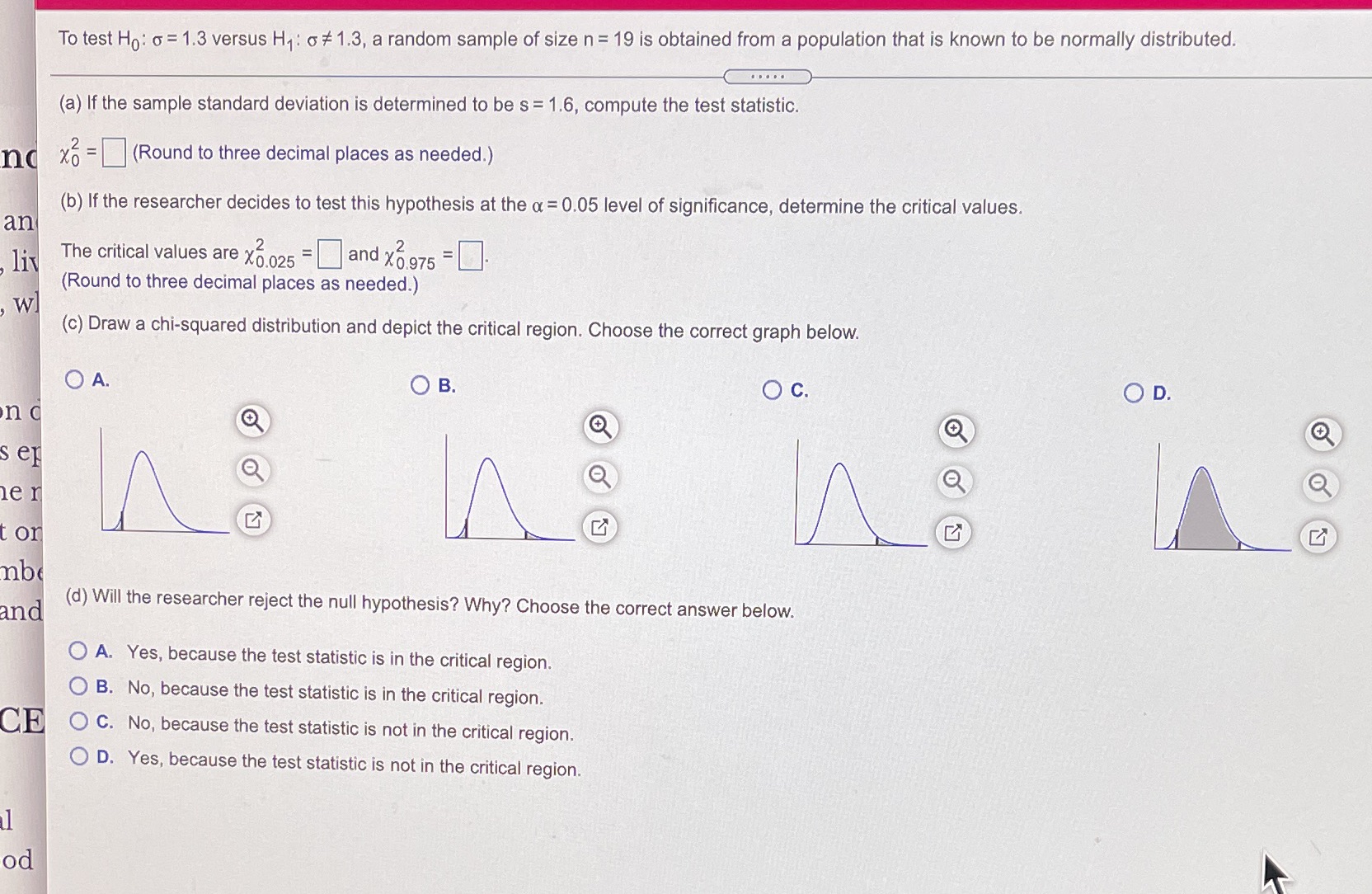  To test Ho: 6 = 1.3 versus H1: 6 # 1.3,