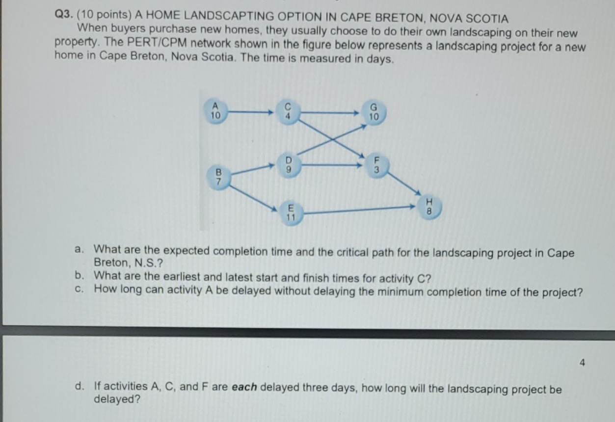 please solve in excel and show step by step Q3. (10 points)