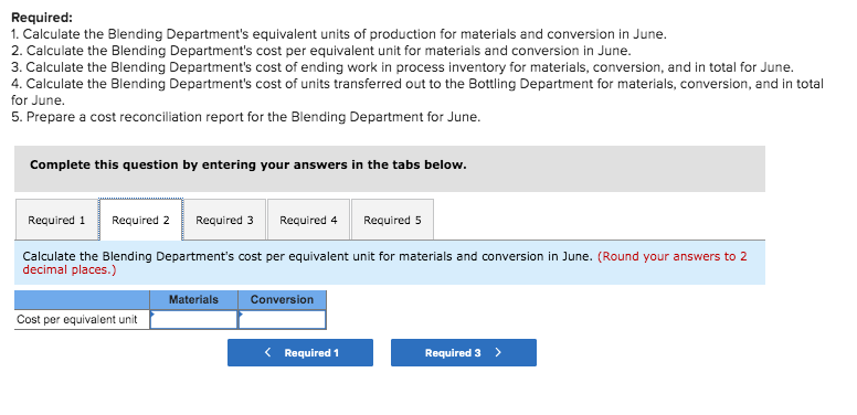 method in its process costing system. It makes blended tropical fruit drinks