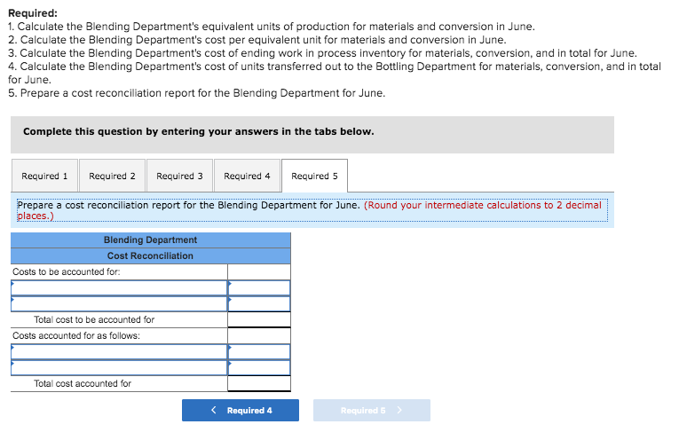 packed for shipping in the Bottling Department. The following information pertains to