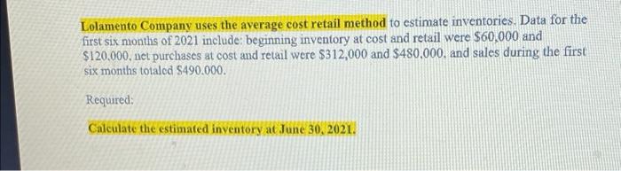 information is available: Sales, January 1 through July 8 $700,000 Inventory, January