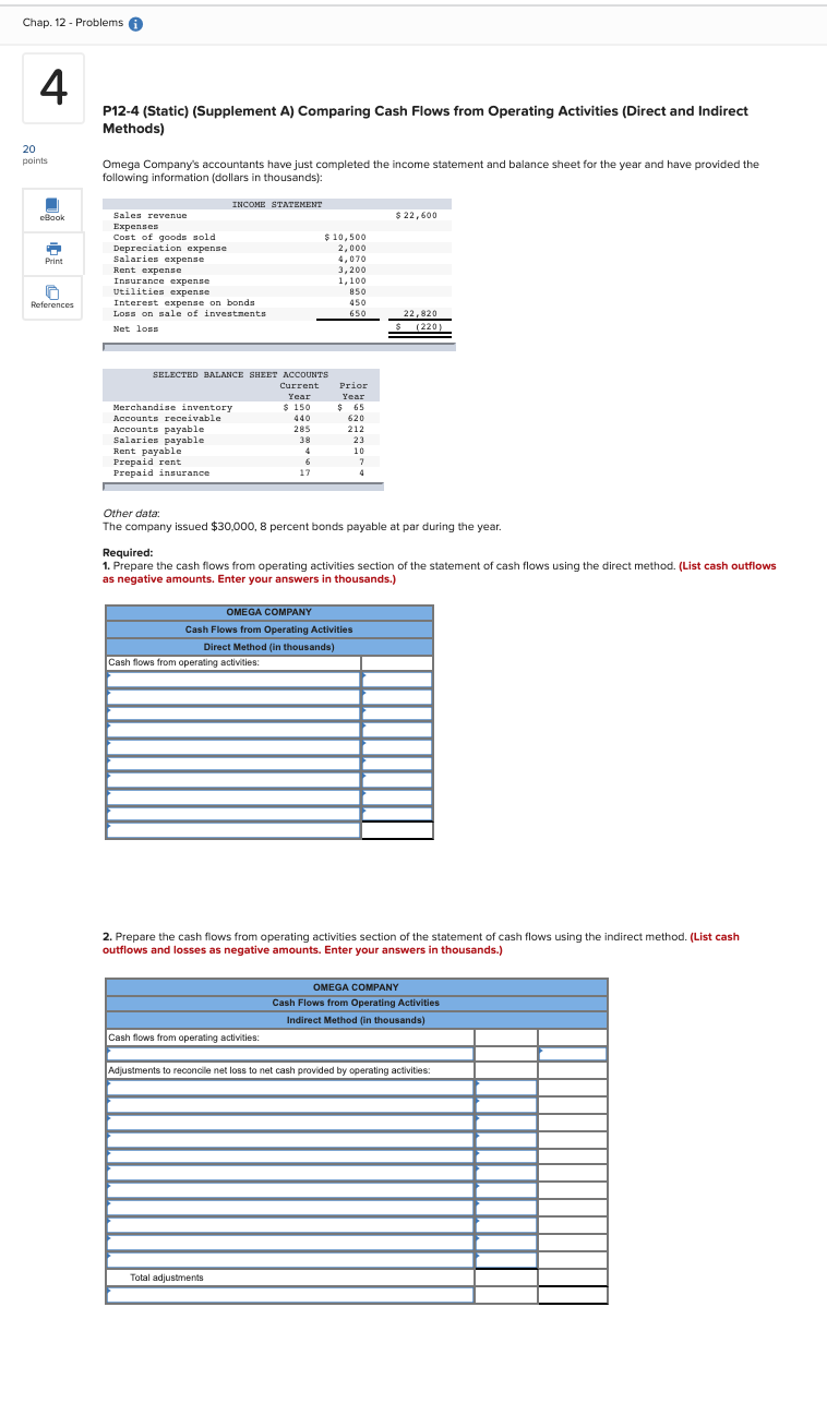  Chap. 12 - Problems A 4 P12-4 (Static) (Supplement A) Comparing