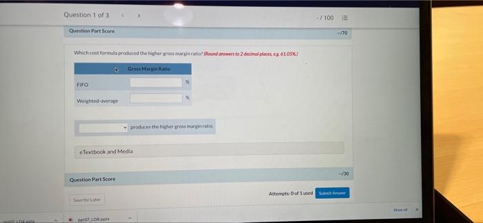 of April: Cost Sales April 1 Beginning inventory 77 units $46,123 3