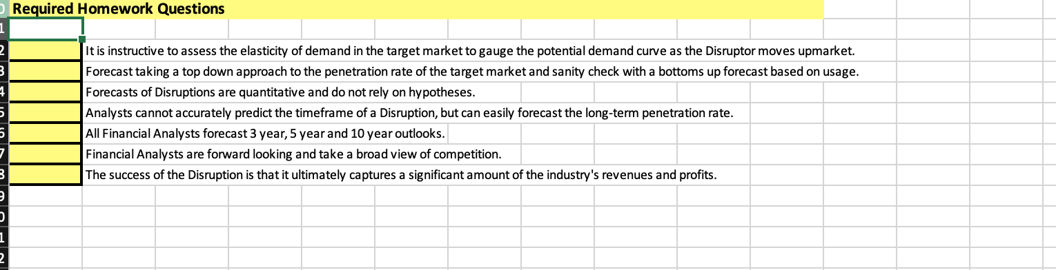 TRUE OR FLASE Required Homework Questions It is instructive to assess the