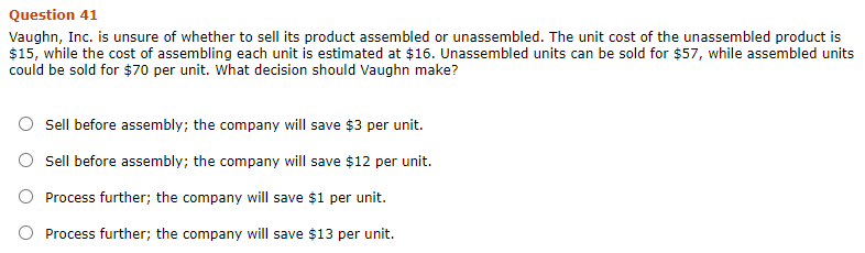pls help me to solve them!5 Question 41 Vaughn, Inc. is unsure