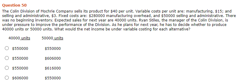 following data about the three products that it produces: Estimated Sales Present