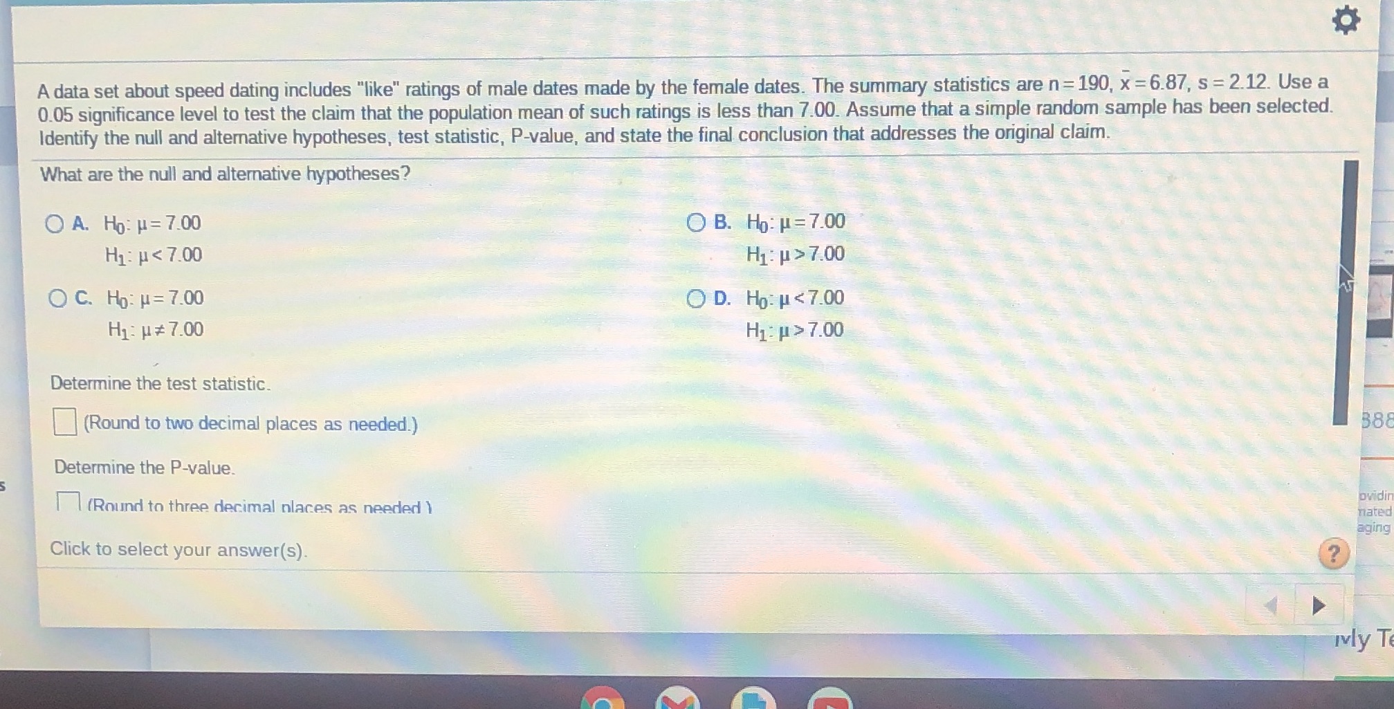 Round please A data set about speed dating includes "like" ratings of