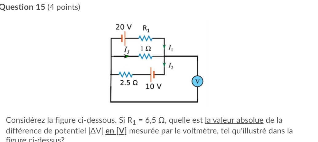 Question 15 (4 points) 20 v 13 2.5 Q 10 v Considrez
