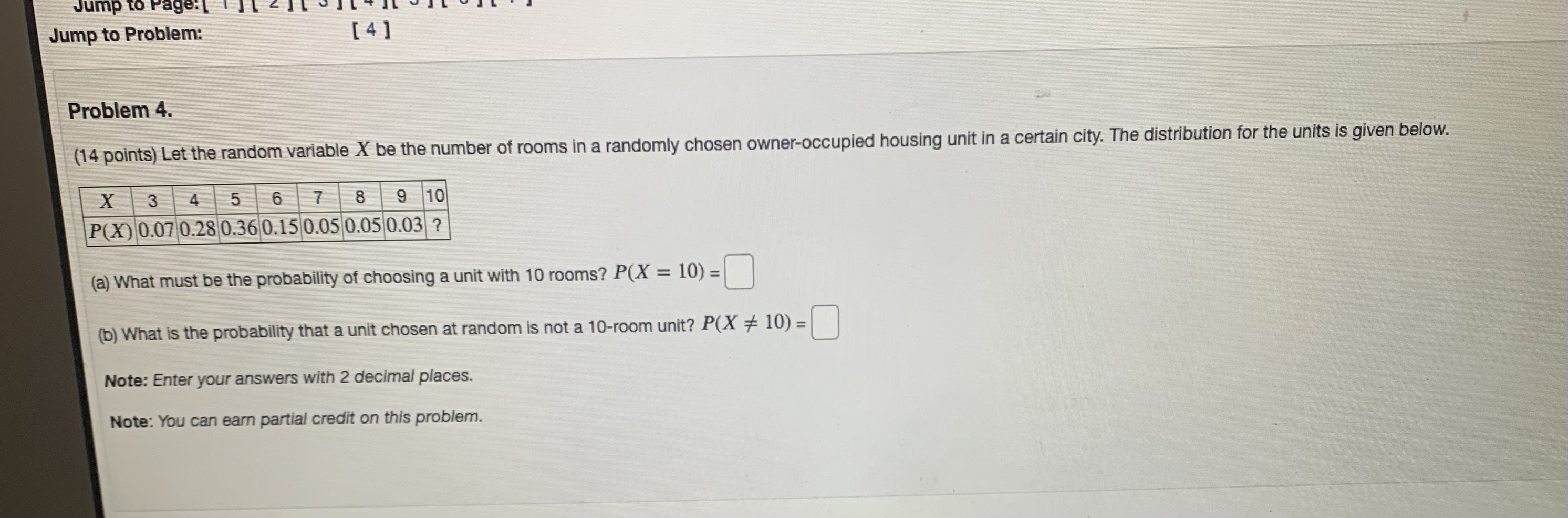  Jump to Page: [ Jump to Problem: [4] Problem 4. (14