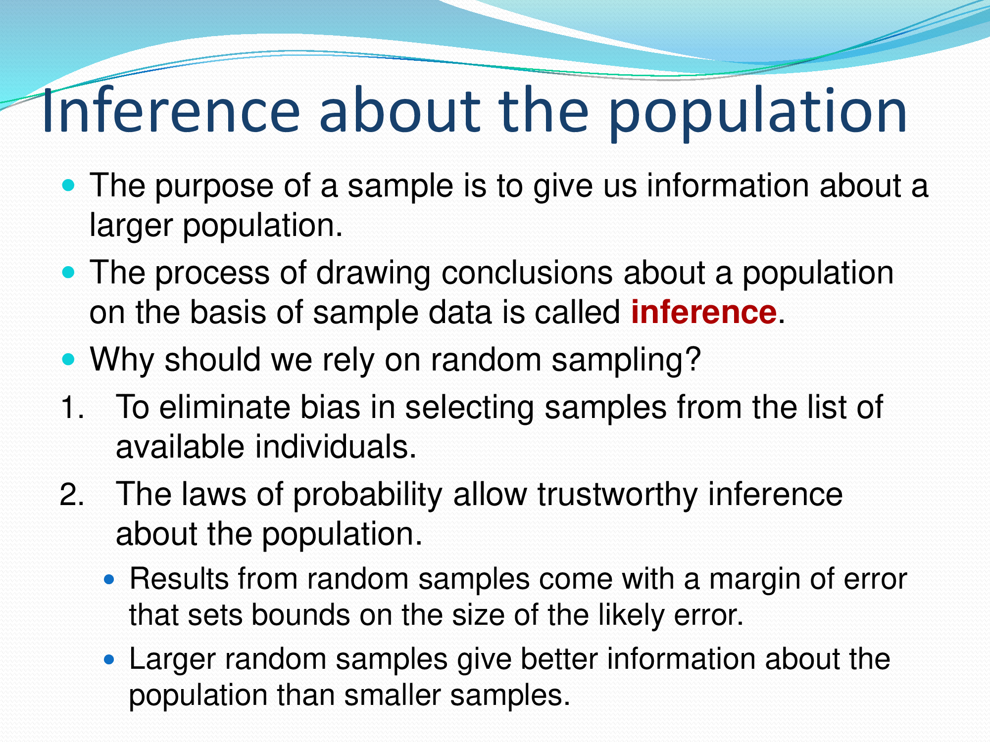or all)?2. If it is bad sampling, how can it affect empirical