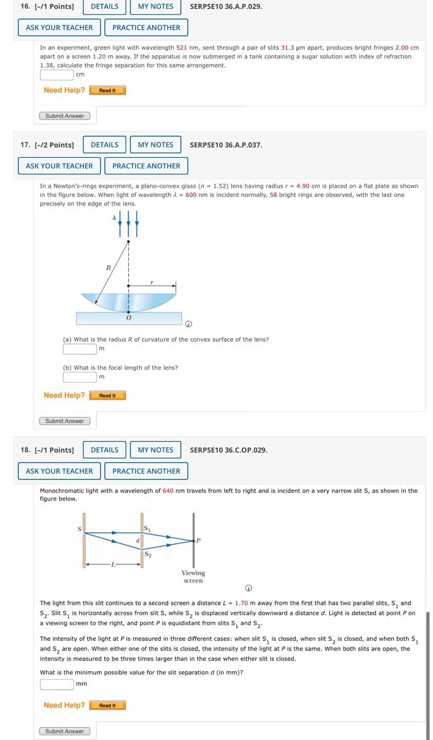  16. [-/1 Points] | DETAILS I | MY NOTES I SERPSE10