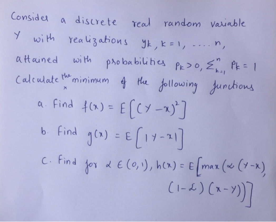 answer all questions with explanation Consider a discrete real random variable with