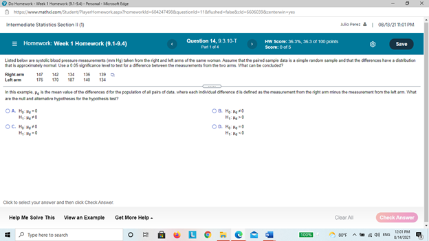 & | 08/13/21 10-58 PM Homework: Week 1 Homework (9.1-9.4) Question 8,