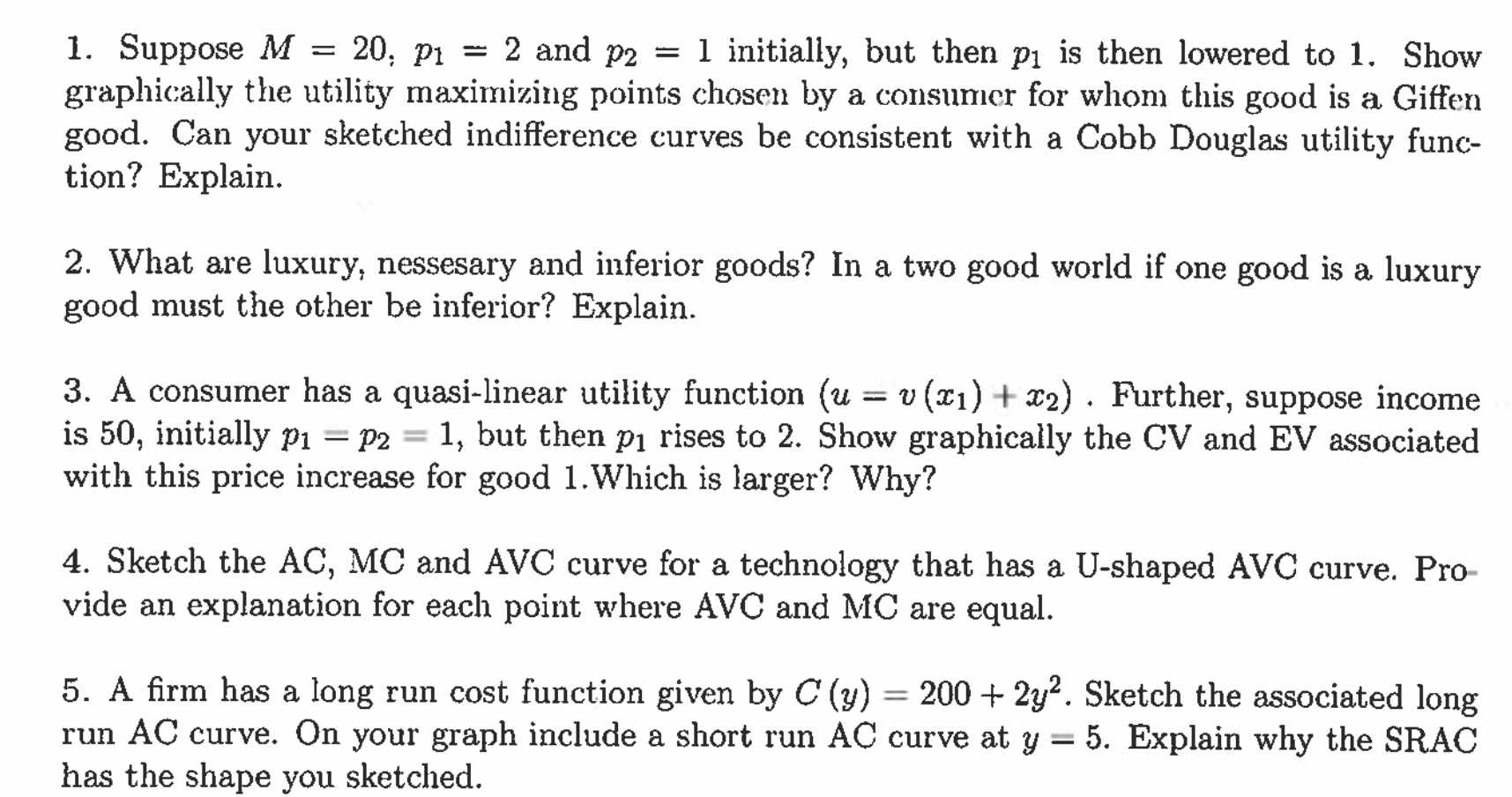  1. Suppose M = 20, p1 = 2 and p2 =