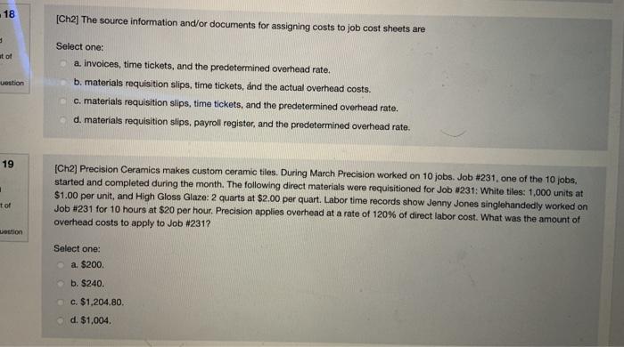 16 vered ts out of Ang question [Ch2] Precision Ceramics makes custom
