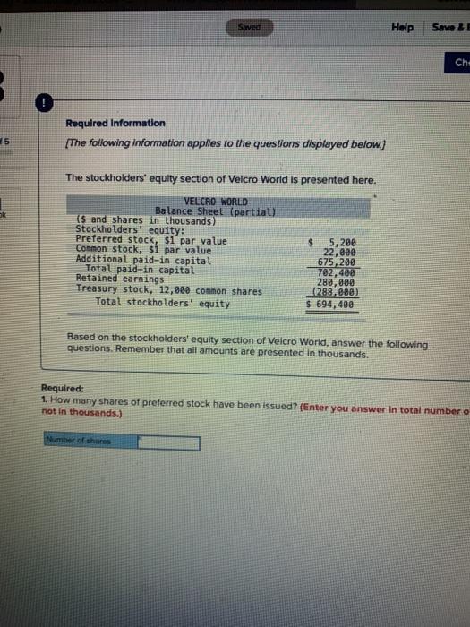  Saved Help Save & E Chi 15 Required Information [The following