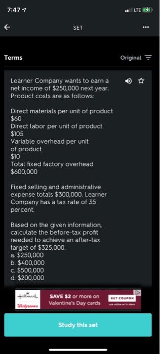 C. 1.3 d. 1.2 b. 1.5 Compute the degree of operating leverage