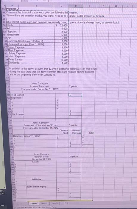 need some help 0 H 33 Problem z 34 Complete the financial